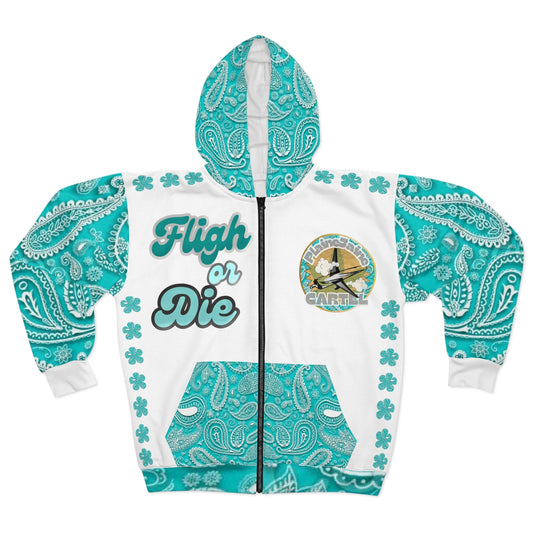 “AquaMatic Paisley” Fligh or Die: Plaine Jaine 101, Hoodie