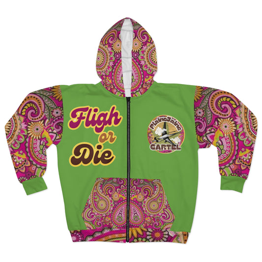 “Spring Paisley” Fligh or Die: Plaine Jaine 101, Hoodie